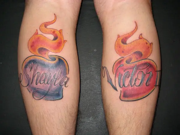 Fire Tattoo With Name
