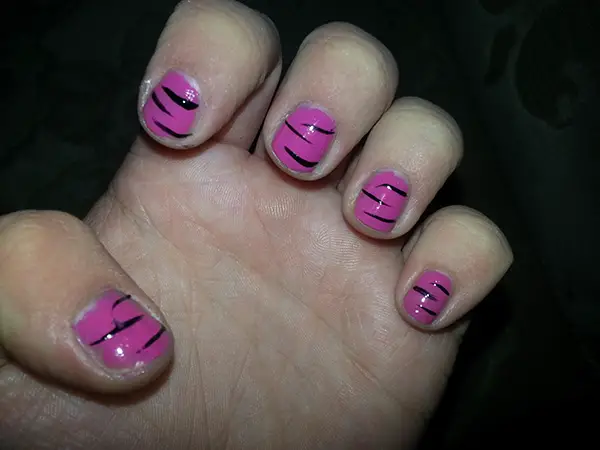 Pink Zebra Style Nail