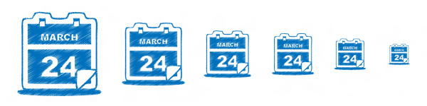Blue Crosshatch Calendar Icon