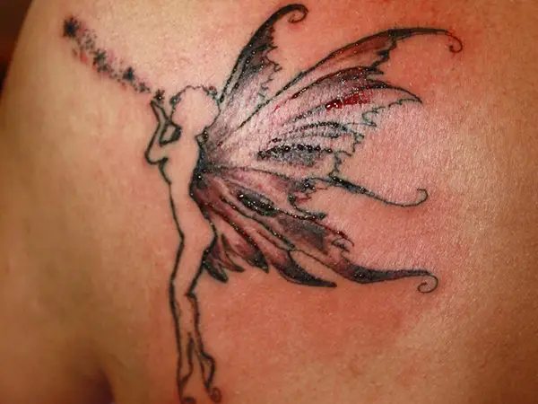 Outline Fairy Tattoo