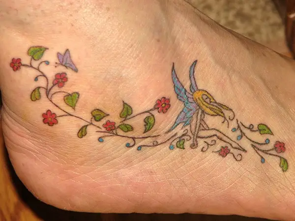 Tattoo of Fairies Flowers Fantasy