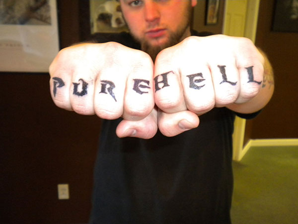 Hell Knuckle Tattoo