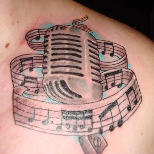 Microphone Music Tattoo