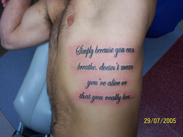 rib tattoo sayings for guys