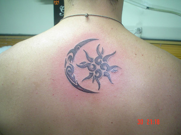 Tribal Sun-Moon Tattoo