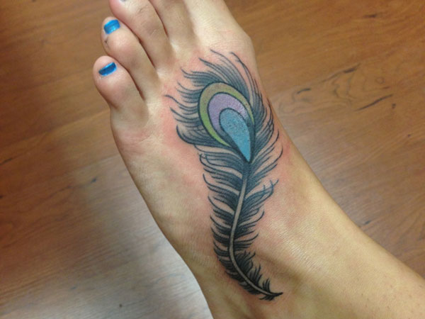 Feather Awesome Foot Tattoo