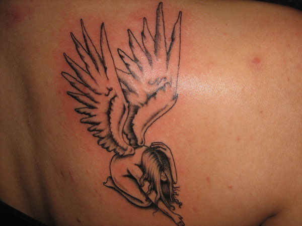 24 Compelling Fallen Angel Tattoo Design Press