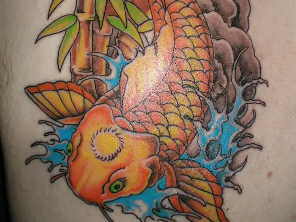 Colored Koi Fish Tattoo Design