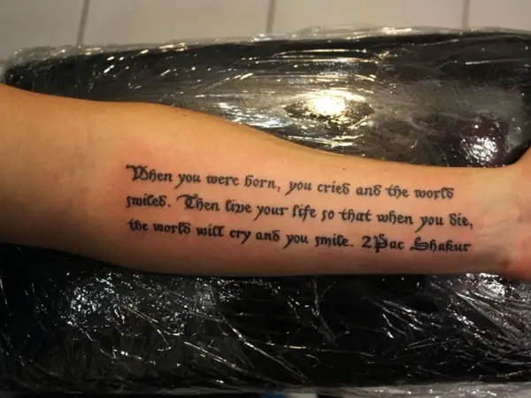 Different Quote Tattoo