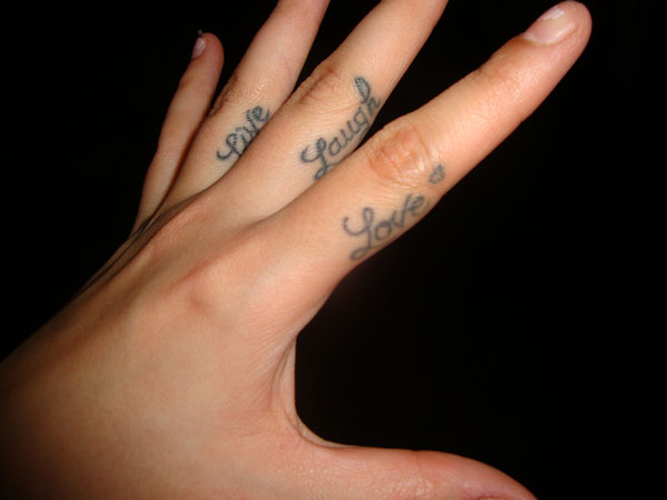 Quote Finger Tattoo