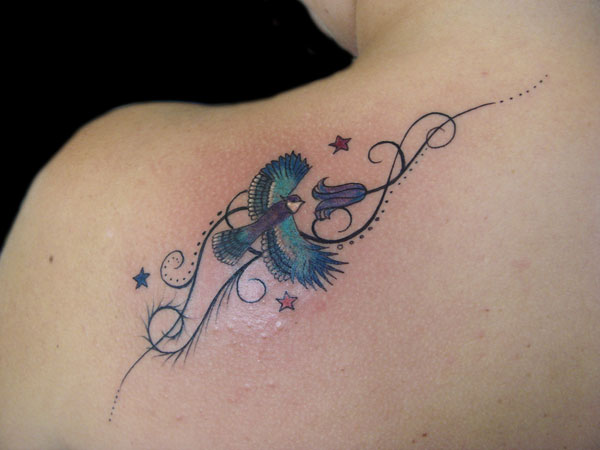 Female Sensuous Back Tattoo Design