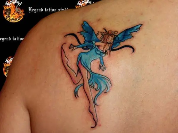 Long Legs Fairy Tattoo Design