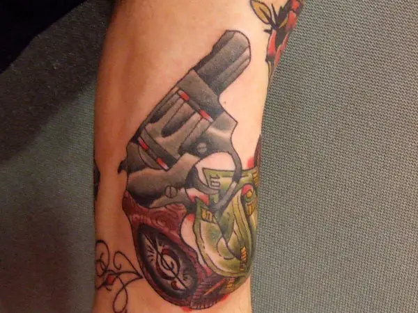 Dollar Notes Revolver Tattoo