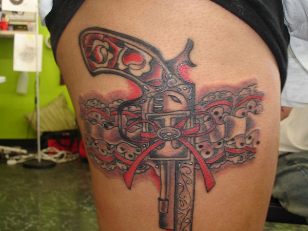 Ornate Pistol Tattoo