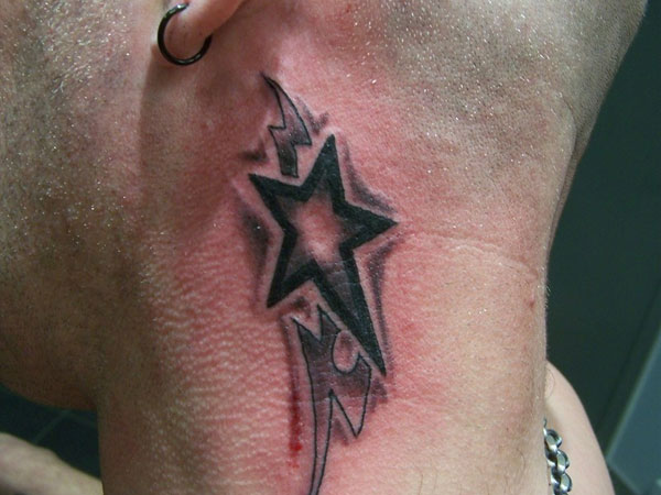 Neck Star Men's Tattoo