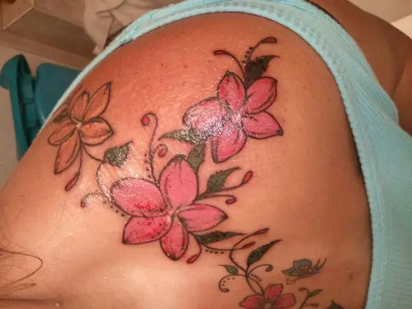 Flowering Plumeria Bough Tattoo