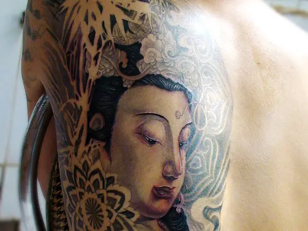 Statue Buddhist Tattoo