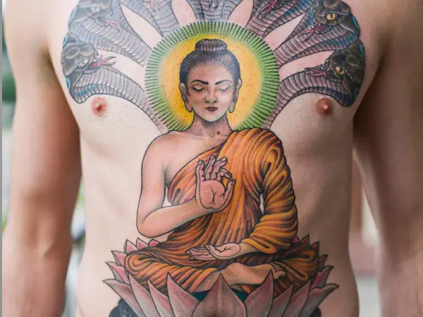 Buddha Esoteric Snake Tattoo