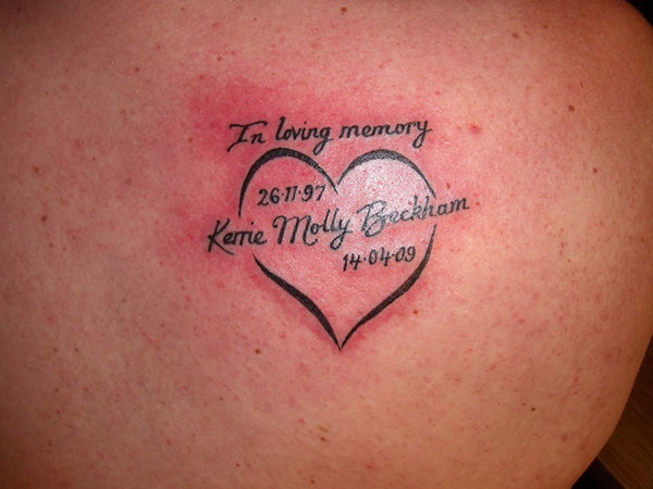Loving Memory Heart Tattoo