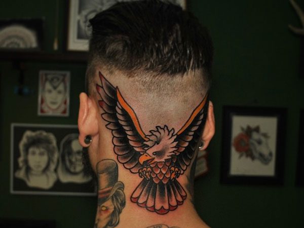 171 Likes 3 Comments  daredeviltattoo on Instagram Fly like and eagle  a hawk in this case Done by chillype  Hawk tattoo Neck tattoo Eagle tattoo  forearm
