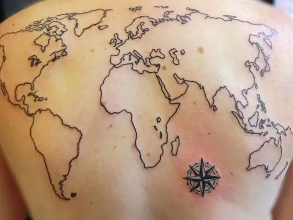 World Map Tattoo