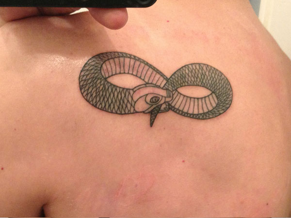 Upper Back Snake Tattoo