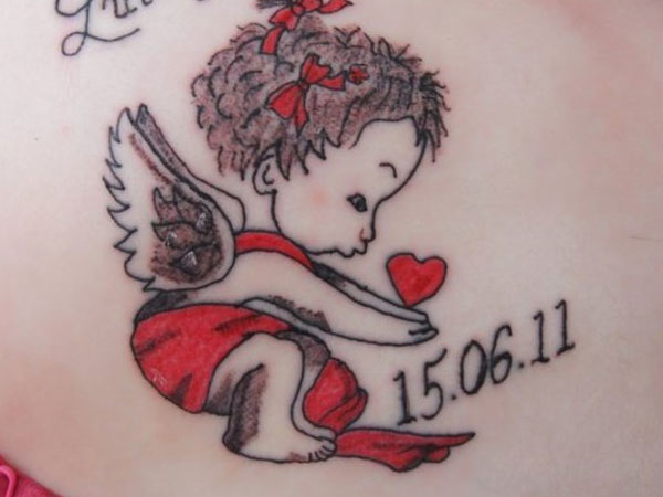 Loving Memory Cherub Tattoo