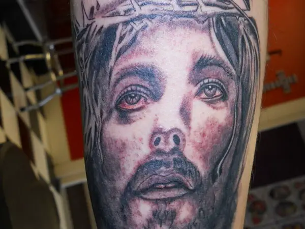 Realistic Jesus Christian Tattoo