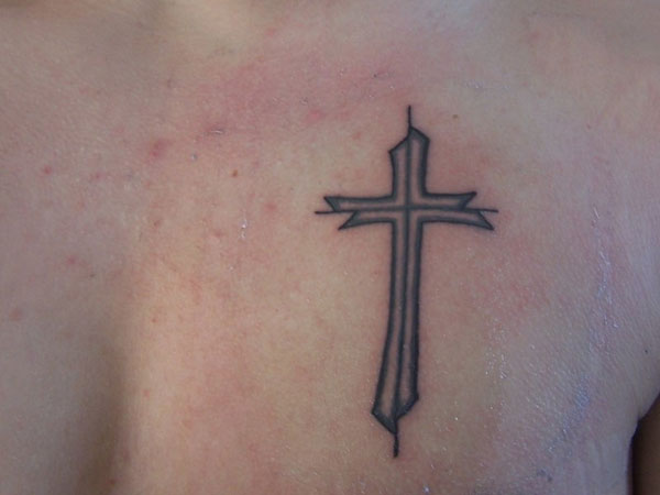 Slanted Cross Christian Tattoo