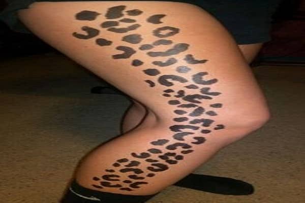 Cheetah Print Thigh Tattoo