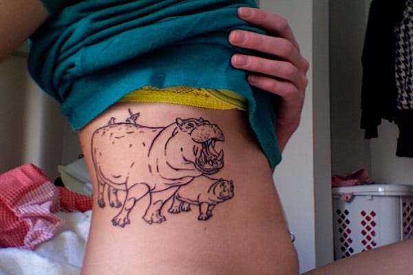 Hippo Rib Tattoo
