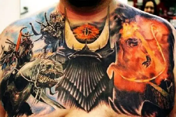 superhero chest tattoos