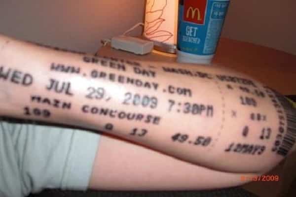 The Concert Ticket Tattoo