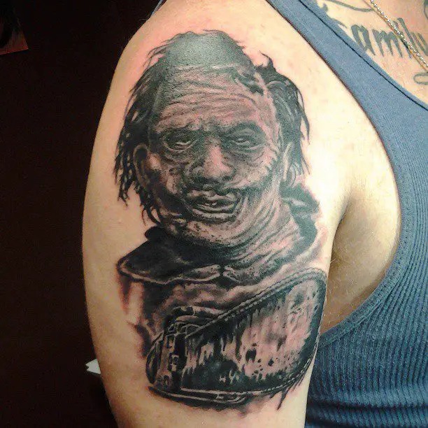 Buy Leather Face Texas Chainsaw Tattoo Art Print Online in India  Etsy