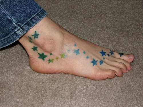 6 Unique Foot Tattoos For Women star tattoo