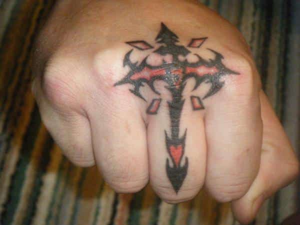 cross knuckle tattoo