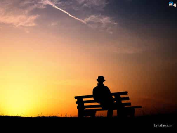 Sitting Man at Sunset