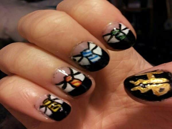 Harry Potter Uniform Nail Designs