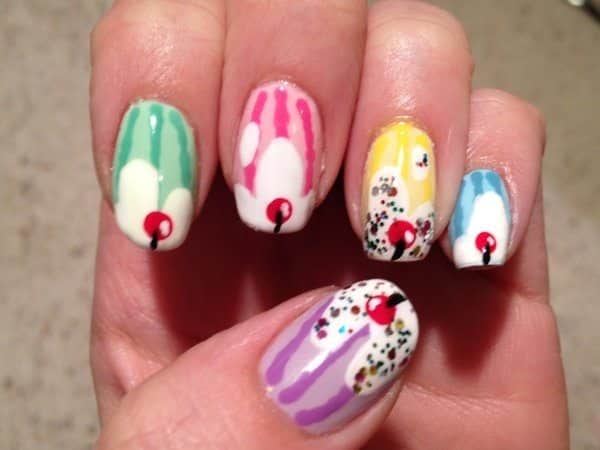 Ice Cream Nails with Cherries On Top