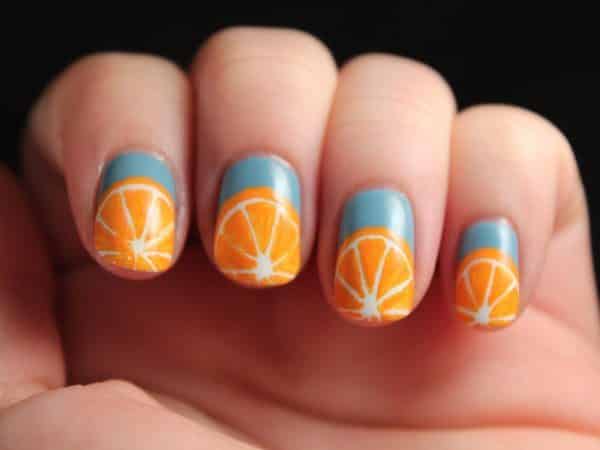 13 Outrageous Orange Fun And Fruity Nail Designs