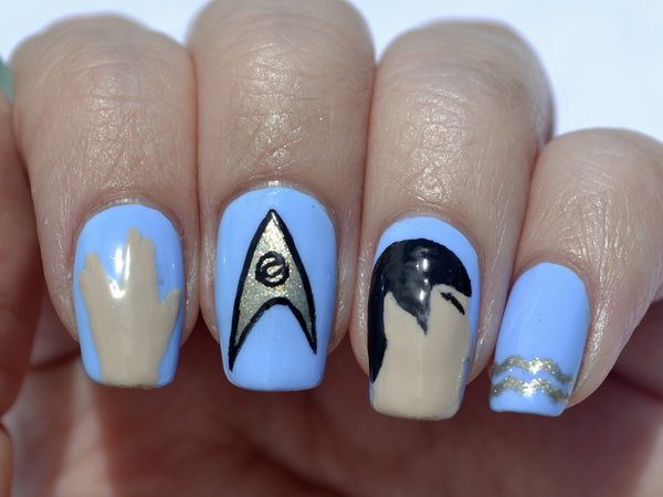 Light Blue Spock Nails