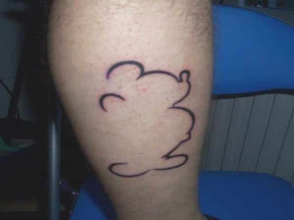 Mickey Mouse Outline Silhouette Tattoo