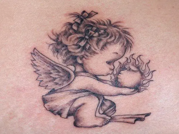Baby Girl Cherub Tattoo