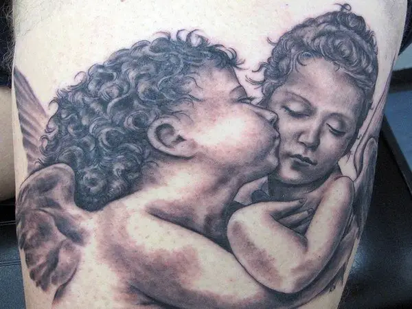 Baby Cherubs Kissing Tattoo