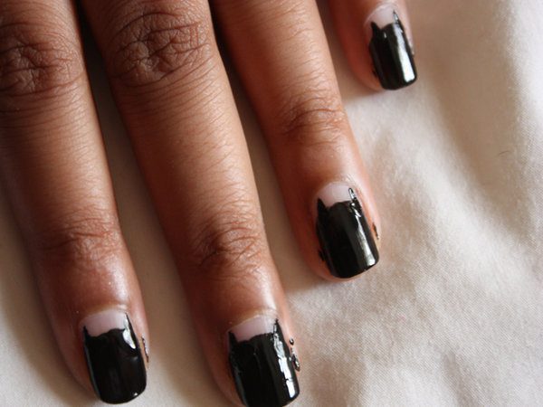 Plain Nails with Black Batman Cowls