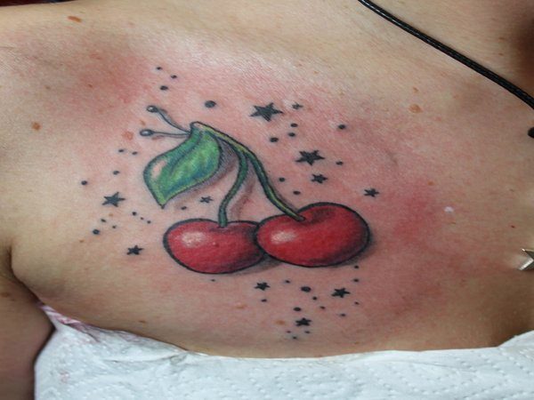 Cherries and Stars Tattoo