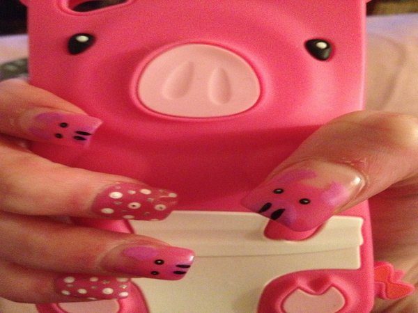 Pink Polka Dots and Piggy Nails