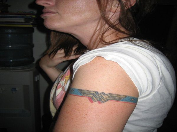 Wonder Woman Symbol Arm Band Tattoo