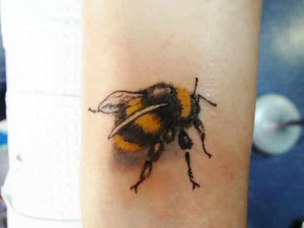 Fuzzy Bee Arm Tattoo