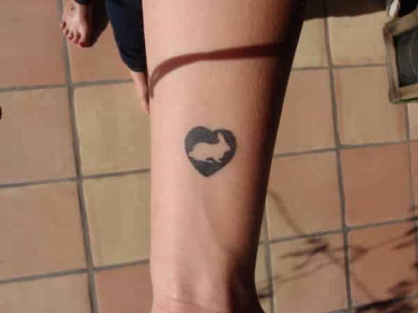 Small Heart with Rabbit Wrist Tattoo